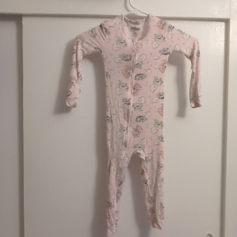 Cartoon Network Pink Unicorn-Print Footed One-Piece